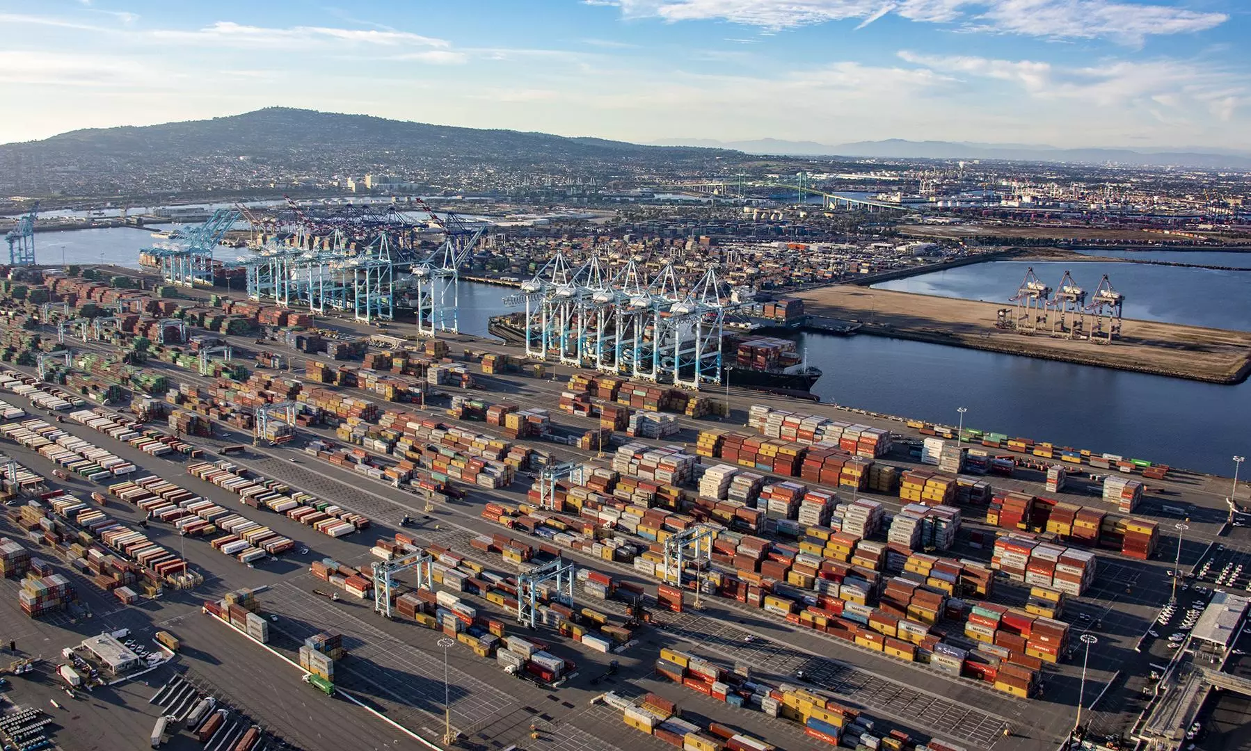 As many as 75 container ships were backed up across the West Coast ports of Los Angeles/Long Beach (Image Credit: Port of Los Angeles)