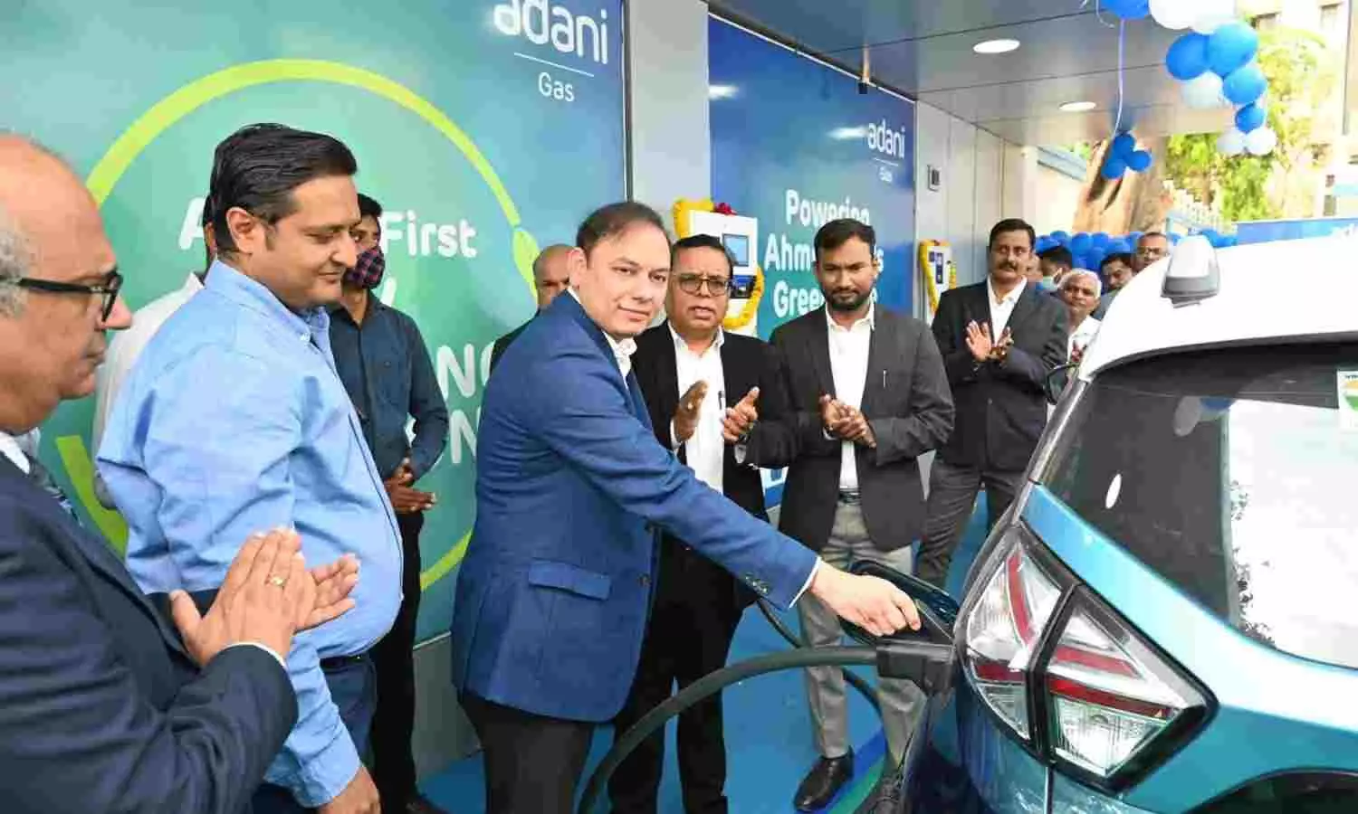 Pranav Adani, MD - Agro and Oil & Gas, Adani Group inaugurating ATGLs first Electric Vehicle Charging Station in Ahmedabad