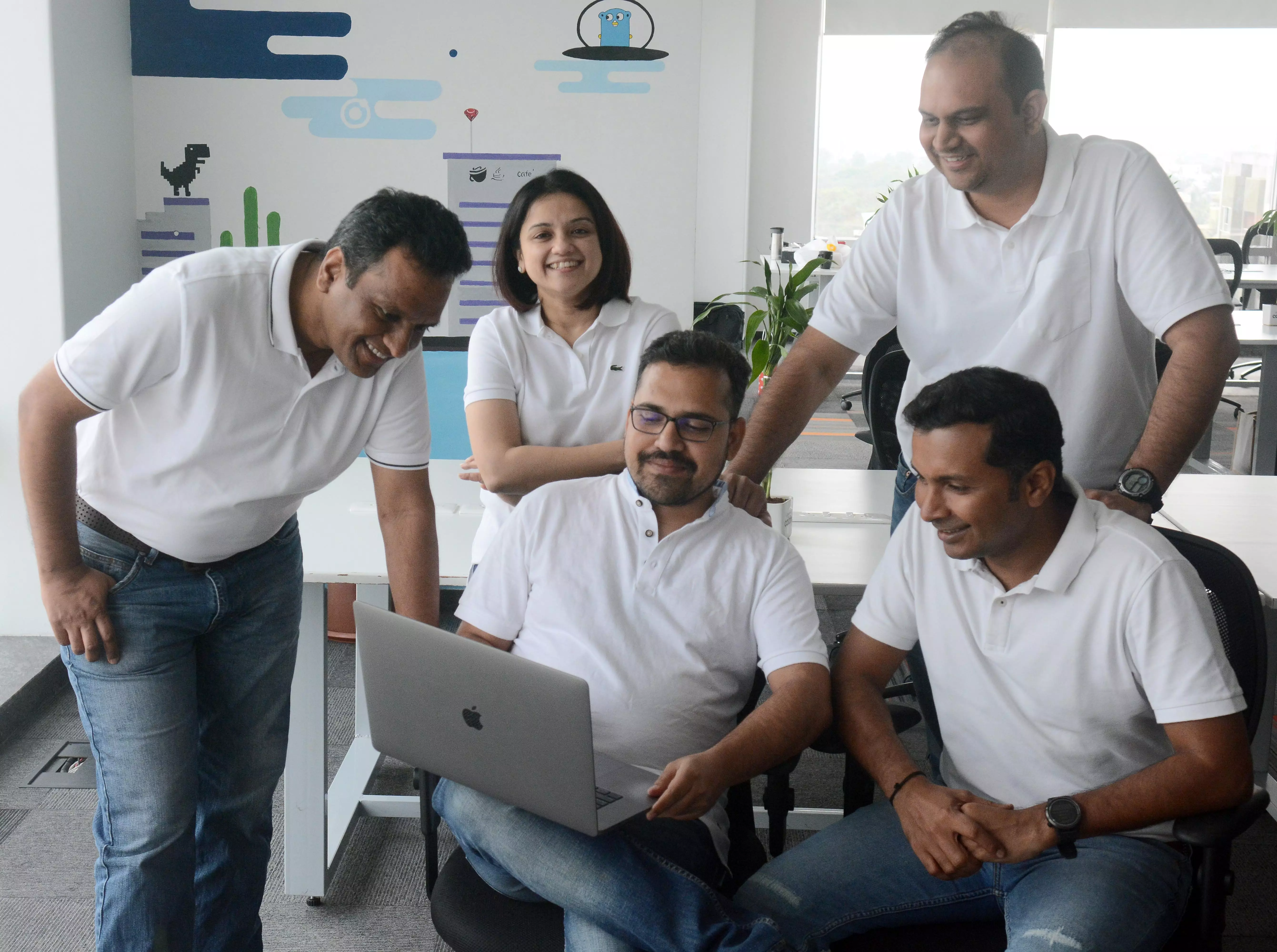 (From left, standing) Dhananjaya Shetty, Manjari Sharma, Nitish Rai; (From left, sitting) Sandeep Mukhopadhyay and Vikas Singh, co-founders of FreightFox (From left, standing) Dhananjaya Shetty, Manjari Sharma, Nitish Rai; (From left, sitting) Sandeep Mukhopadhyay and Vikas Singh, co-founders of FreightFox
