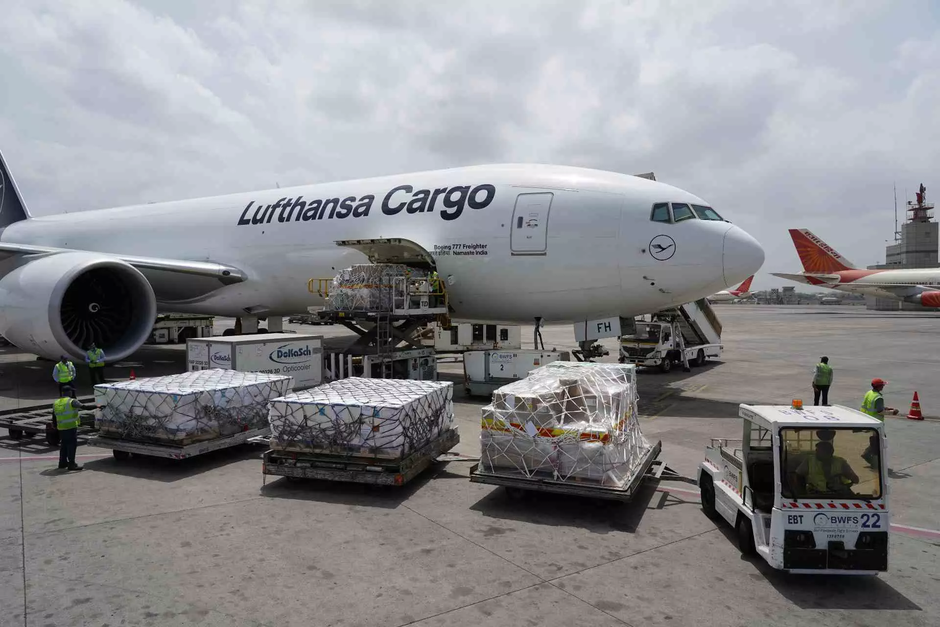 Lufthansa Cargo B777F freighter Namaste India marks decades of Indo-German cargo connections Lufthansa Cargo B777F freighter Namaste India marks decades of Indo-German cargo connections