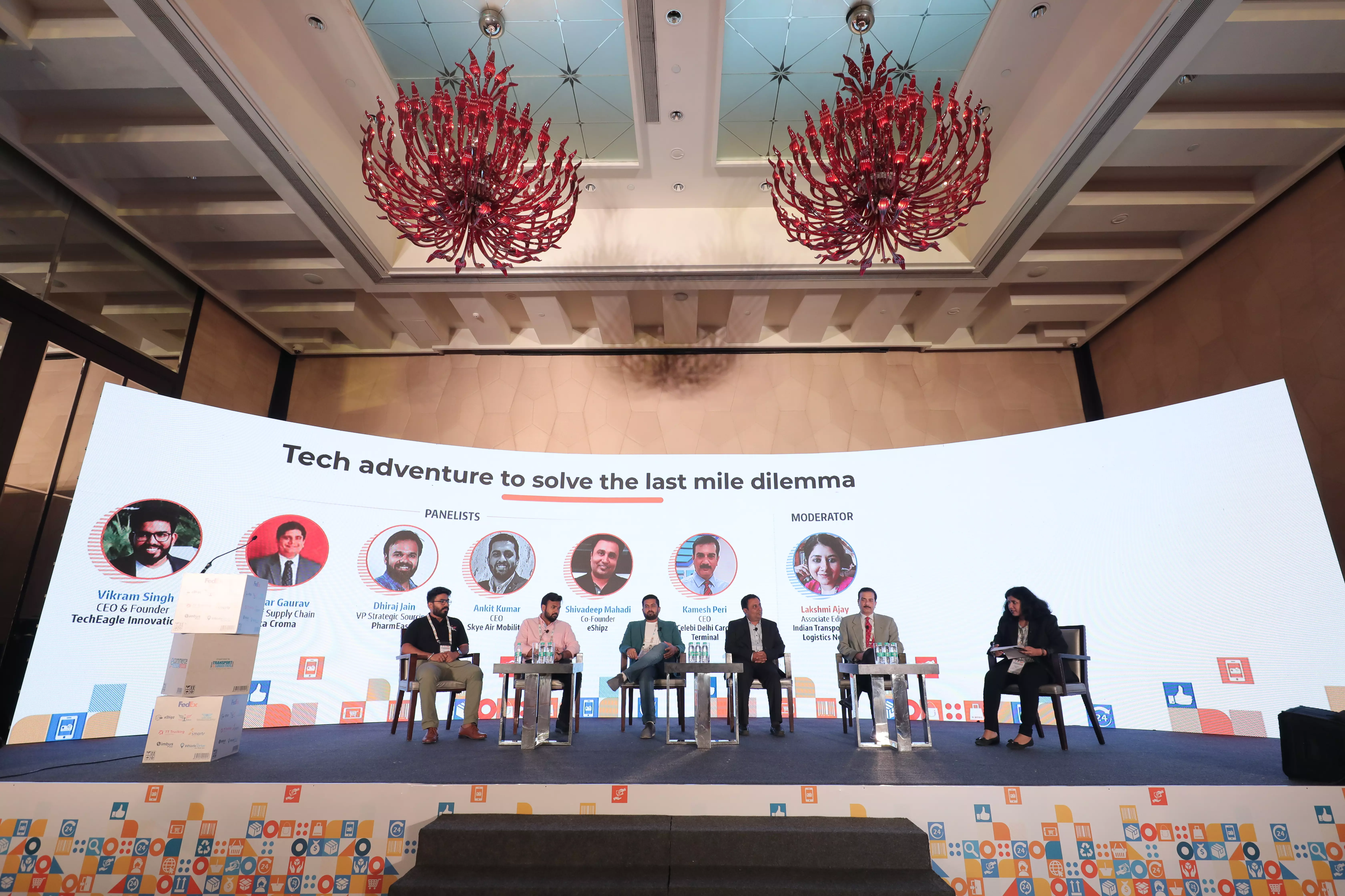 Vikram Singh, CEO & Founder, TechEagle Innovations, Dhiraj Jain, VP Strategic Sourcing, PharmEasy, Ankit Kumar, Chief Executive Officer, Skye Air Mobility, Shivadeep Mahadi, Co-Founder, eShipz, Kamesh Peri, CEO, Celebi Delhi Cargo Terminal Vikram Singh, CEO & Founder, TechEagle Innovations, Dhiraj Jain, VP Strategic Sourcing, PharmEasy, Ankit Kumar, Chief Executive Officer, Skye Air Mobility, Shivadeep Mahadi, Co-Founder, eShipz, Kamesh Peri, CEO, Celebi Delhi Cargo Terminal