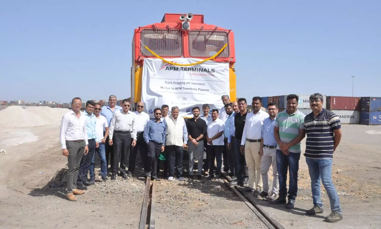 Maersks first train from ceramics heartland Morbi reach APM Pipavav Maersks first train from ceramics heartland Morbi reach APM Pipavav