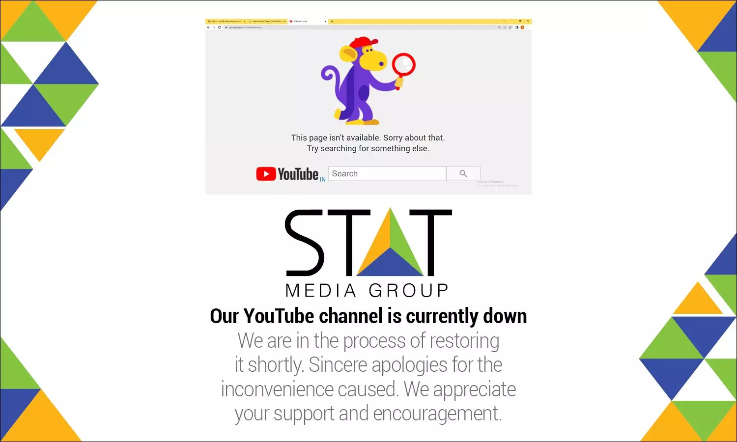 Our YouTube channel ran into a glitch.... Our YouTube channel ran into a glitch....