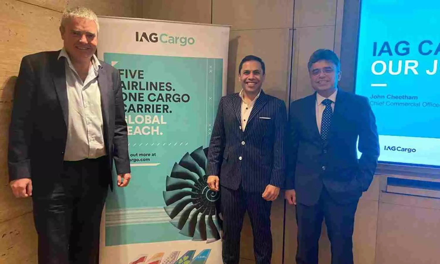 From Right - John Cheetham from IAG Cargo, Yashpal Sharm from Skyways Group, Pratul Shekhar from DSV From Right - John Cheetham from IAG Cargo, Yashpal Sharm from Skyways Group, Pratul Shekhar from DSV