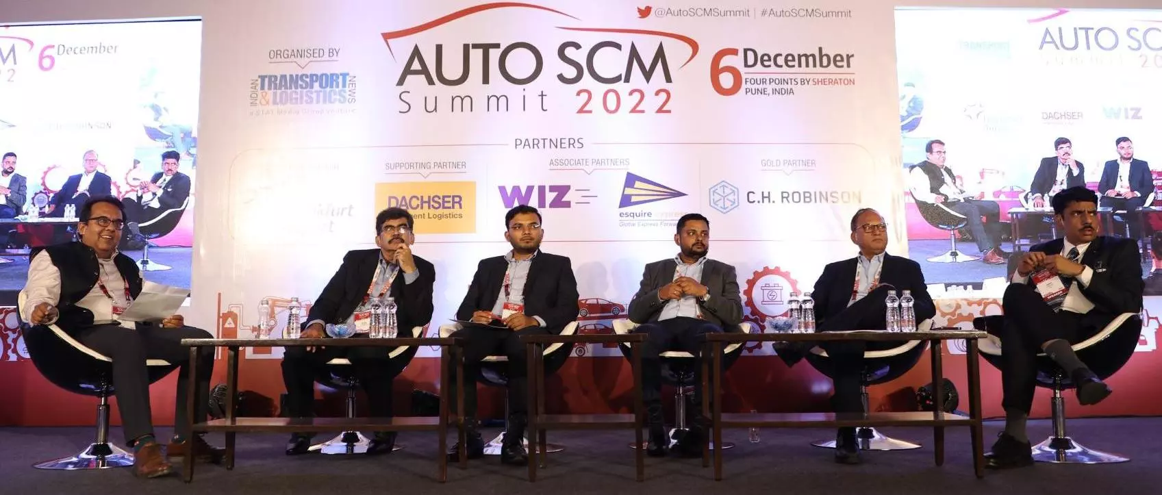 (L-R) Javin Bhinde of Syncore (Moderator), Sanjay Suranglikar of TATA AutoComp Systems, Manish Shrivastava of Spark Minda, Krishna Giridharan of C.H.Robinson, Mohan Kadam of Dana India and Satish Lakkaraju of WIZ.
