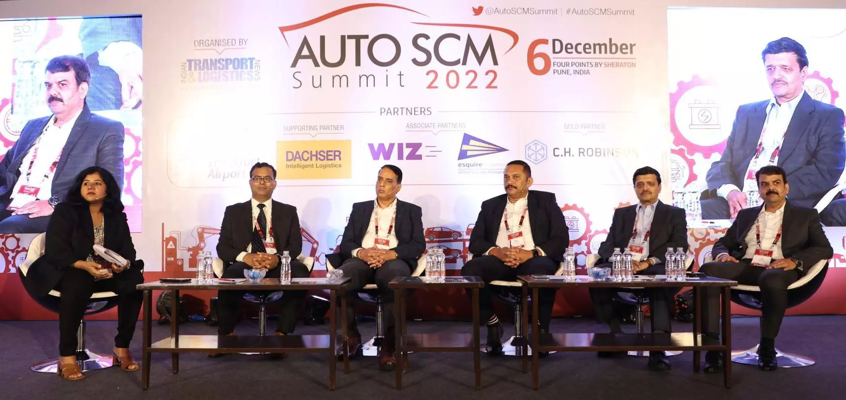 (L-R) Lakshmi Ajay of Indian Transport & Logistics News (Moderator), Nilesh Girdhari of Skoda Auto Volkswagen India, Phani Krishna of DSV, Somil Shrivastava of Magna Automotive, Mandar Vaidya of ZF Group and Om Vijayvargiya of Schaeffler India. (L-R) Lakshmi Ajay of Indian Transport & Logistics News (Moderator), Nilesh Girdhari of Skoda Auto Volkswagen India, Phani Krishna of DSV, Somil Shrivastava of Magna Automotive, Mandar Vaidya of ZF Group and Om Vijayvargiya of Schaeffler India.
