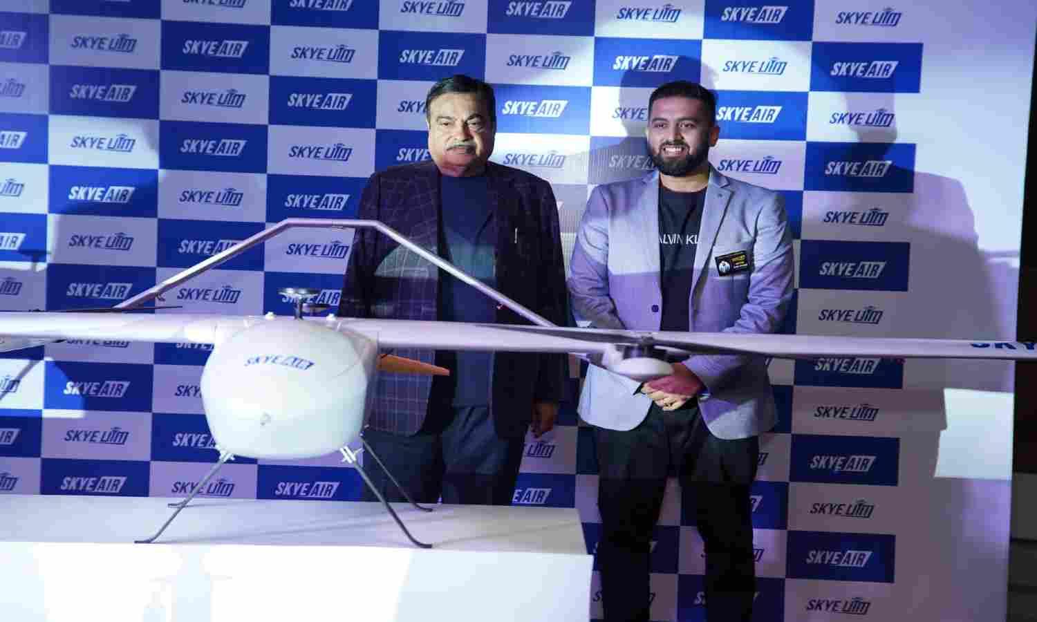 Nitin Gadkari, Union Minister for Road and Highways during the launch of Skye UTM along with Ankit Kumar, CEO, Skye Air Nitin Gadkari, Union Minister for Road and Highways during the launch of Skye UTM along with Ankit Kumar, CEO, Skye Air
