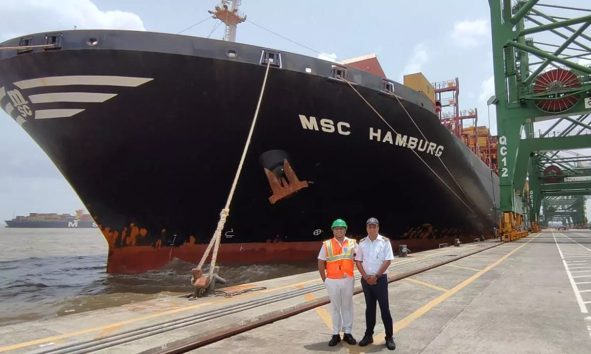 MSC Hamburg reaches JNPA terminal, longest carrier to call Indian port MSC Hamburg reaches JNPA terminal, longest carrier to call Indian port