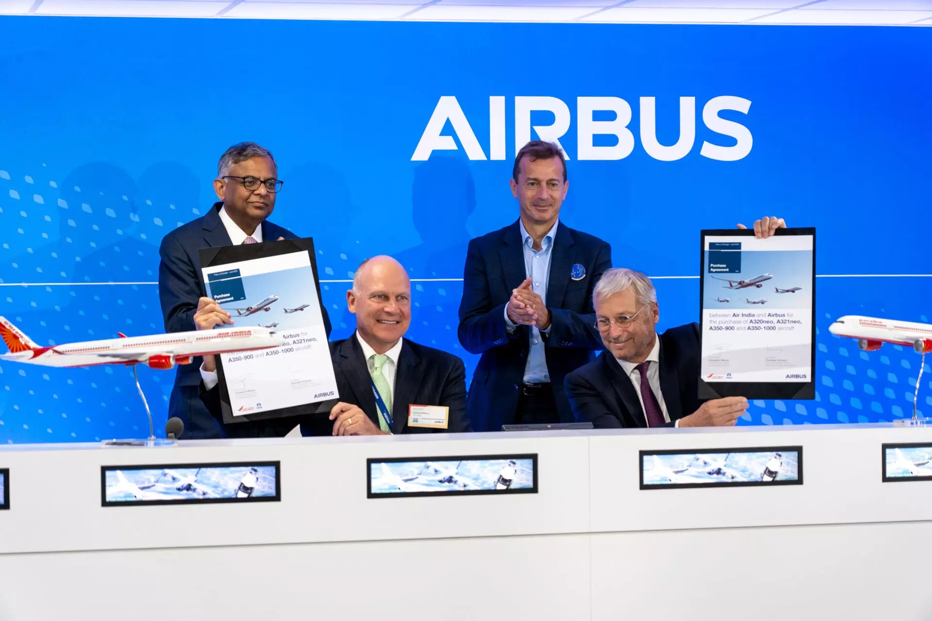From the Paris Air Show placing orders for Airbus planes From the Paris Air Show placing orders for Airbus planes