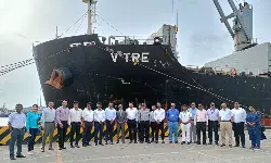 JNPA berths coastal ship with TATA Steels 22,000 MT cargo from Odisha JNPA berths coastal ship with TATA Steels 22,000 MT cargo from Odisha