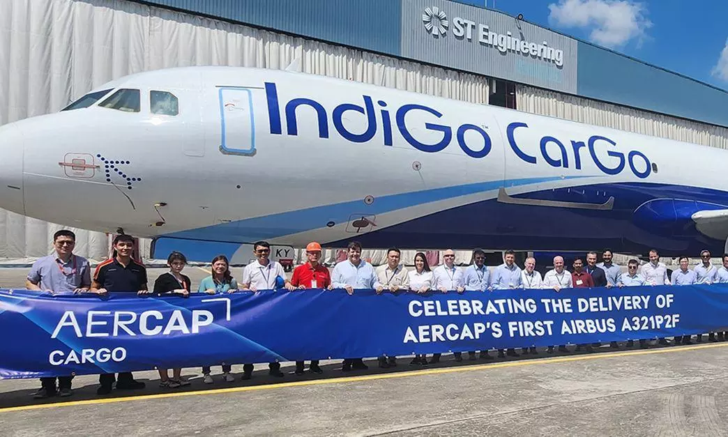 AerCap delivers its first A321P2F aircraft to IndiGo