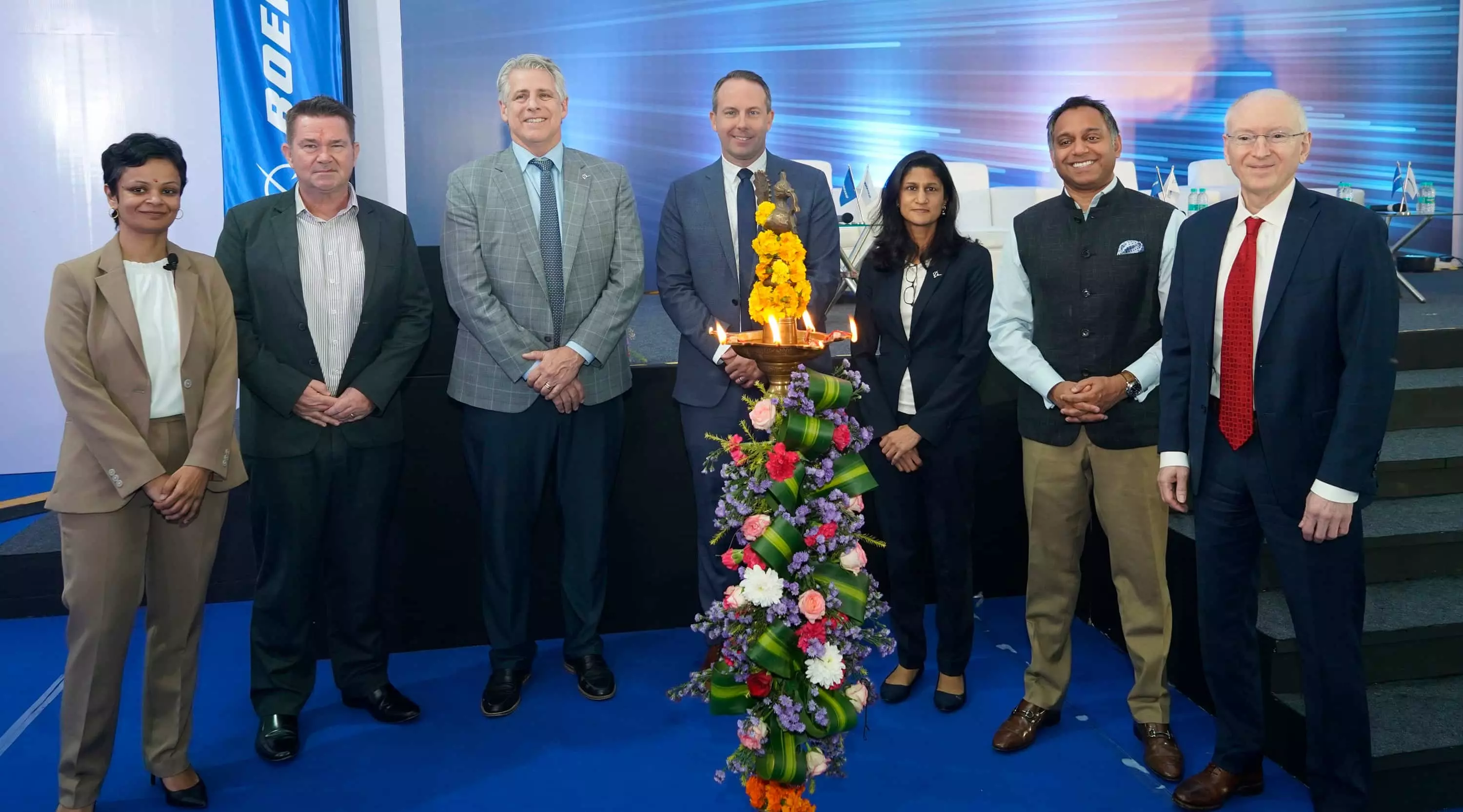 (From left): Kinjal Pande, Chief Executive Officer, DB Schenker, Cluster India and Indian Subcontinent, Kevin McMurtrie, Chief Commercial Officer, APAC, DB Schenker, Roland Schmid, Regional Vice President, Customer Support, Boeing Commercial Airplanes, Ryan Weir, Vice President, Commercial Sales and Marketing, India, Boeing Commercial Airplanes, Manisha Desai, Vice President & General Manager, Commercial Spares & Managed Parts, Boeing Global Services, Salil Gupte, President, Boeing India and Ben Funston, Vice President, Supply Chain Execution, Boeing Global Services