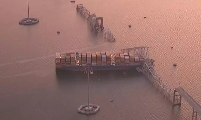 Baltimore Bridge collapses after being hit by Maersk-chartered ship
