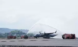 Navi Mumbai International Airport welcomes first aircraft Navi Mumbai International Airport welcomes first aircraft