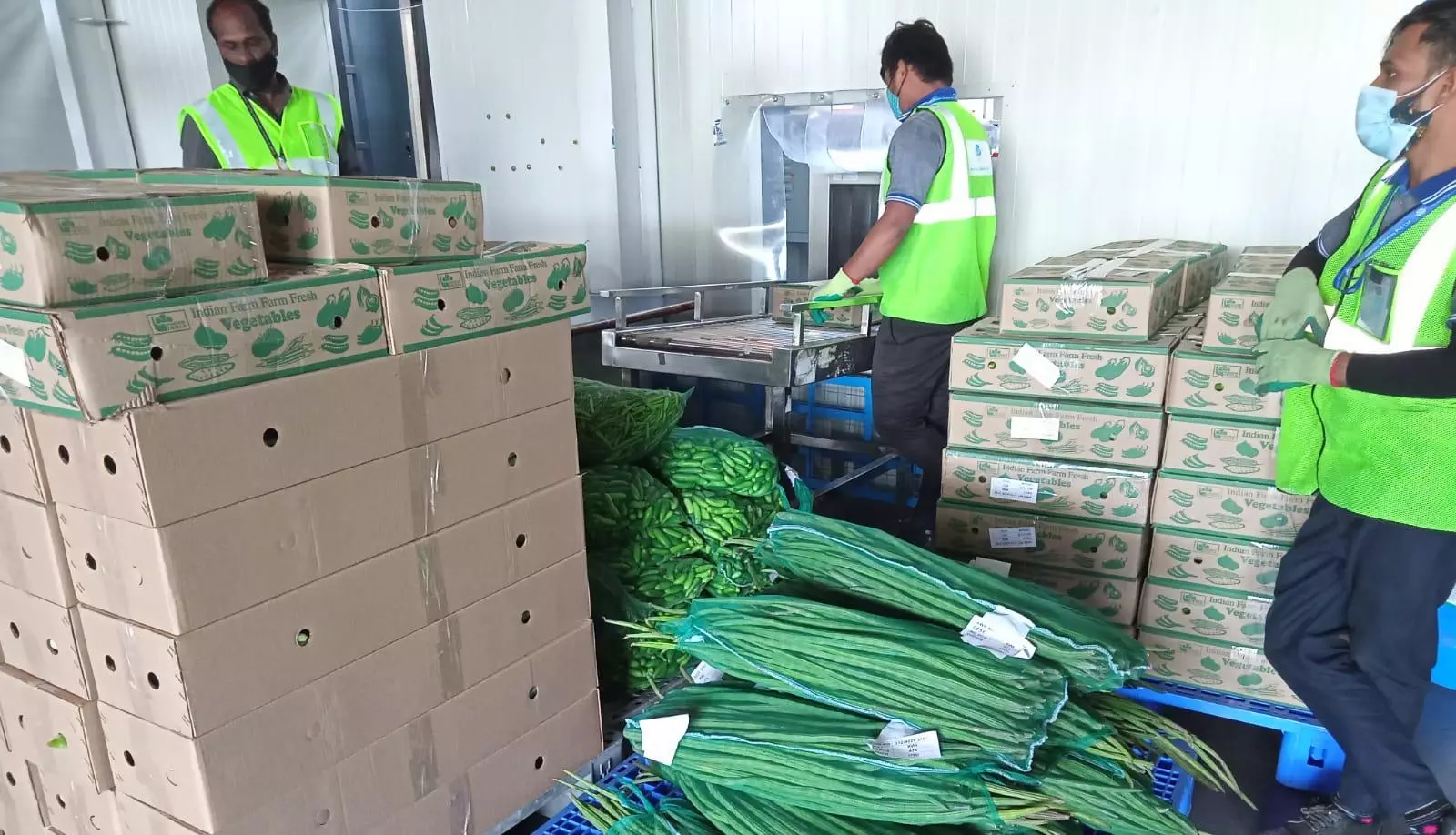 Perishables processing at Hyderabad Airport. Perishables processing at Hyderabad Airport.