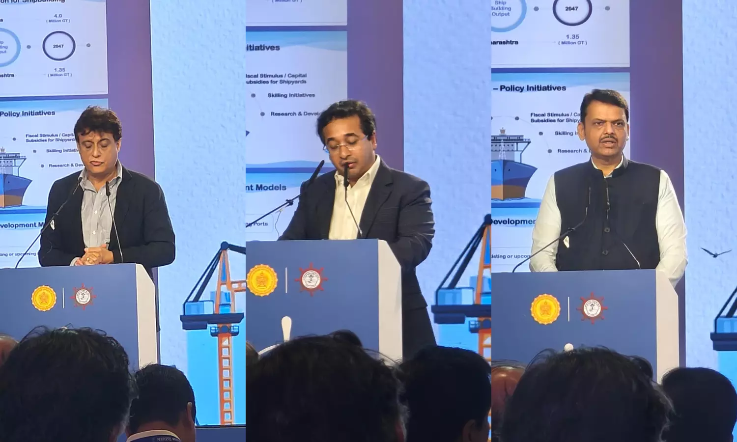 L to R: Sanjay Sethi, Additional Chief Secretary, Transport & Ports, Govt of Maharashtra; Nitesh Rane, Minister of Fisheries & Ports, Govt of Maharashtra and Devendra Fadnavis, Chief Minister of Maharashtra L to R: Sanjay Sethi, Additional Chief Secretary, Transport & Ports, Govt of Maharashtra; Nitesh Rane, Minister of Fisheries & Ports, Govt of Maharashtra and Devendra Fadnavis, Chief Minister of Maharashtra