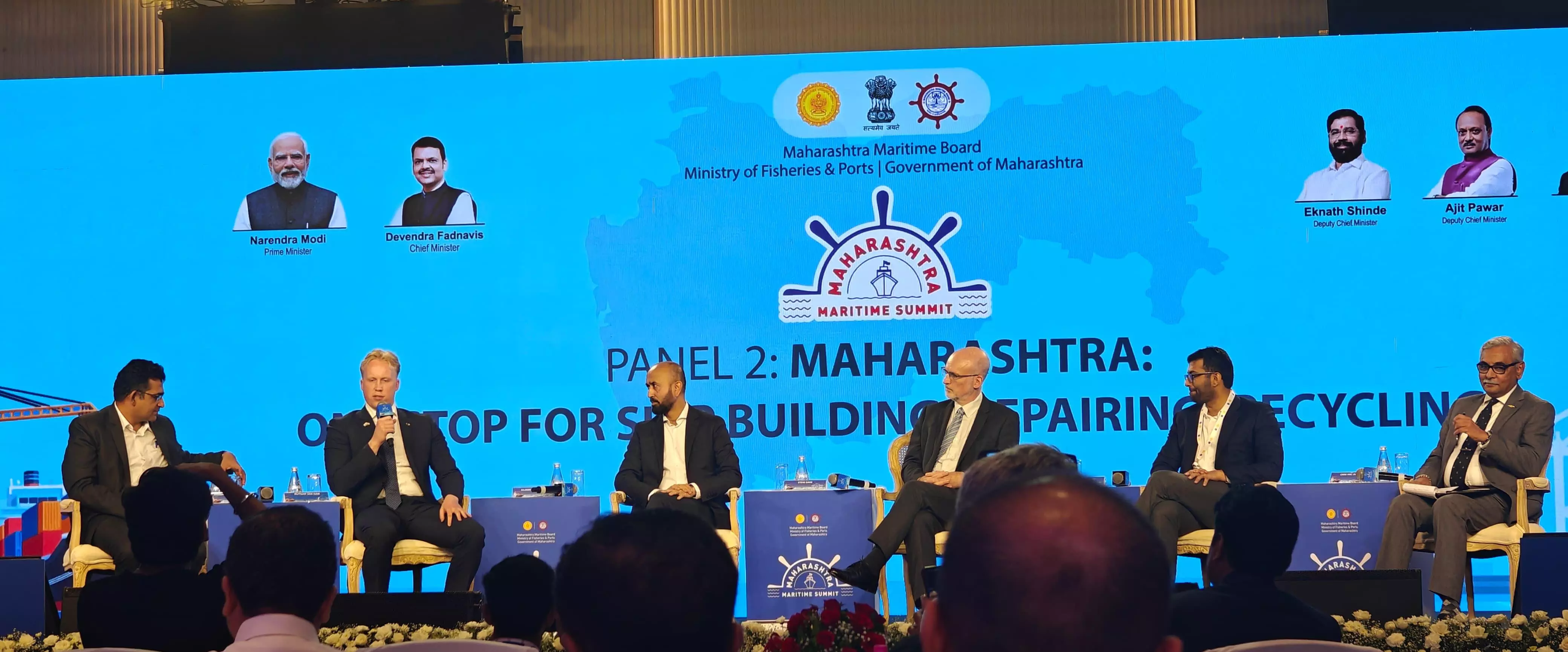 L to R: Jagannarayan Padmanabhan, Director & Global Head, CRISIL; Rutger Dolk, Damen Shipyards; Rajnish Khandelwal, CEO, J M Baxi Marine Services; Steve Davis, Technical Director, Haskoning; Ameya Pratap Singh, MD, Yogayatan Group and Cmde Anil Jai Singh, Senior VP, Thyssenkrupp Marine Systems, India. L to R: Jagannarayan Padmanabhan, Director & Global Head, CRISIL; Rutger Dolk, Damen Shipyards; Rajnish Khandelwal, CEO, J M Baxi Marine Services; Steve Davis, Technical Director, Haskoning; Ameya Pratap Singh, MD, Yogayatan Group and Cmde Anil Jai Singh, Senior VP, Thyssenkrupp Marine Systems, India.