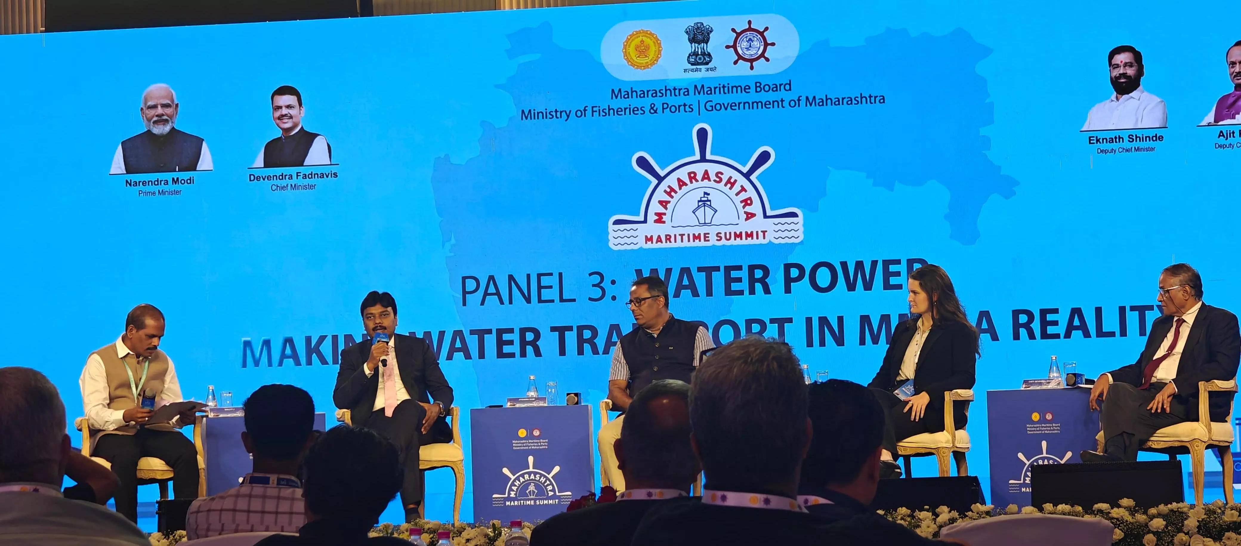 L to R: Shaji P J, Chief GM - Water Transport, Kochi Metro Rail Ltd; Pradeep P, CEO, Maharashtra Maritime Board; Jitendra Rami, Director, M2M Ferries & West Coast Marine Yacht Services; Sofia Lerm, Candela andCapt. Devendra Manral, CEO & Director, Indigo Seaways L to R: Shaji P J, Chief GM - Water Transport, Kochi Metro Rail Ltd; Pradeep P, CEO, Maharashtra Maritime Board; Jitendra Rami, Director, M2M Ferries & West Coast Marine Yacht Services; Sofia Lerm, Candela andCapt. Devendra Manral, CEO & Director, Indigo Seaways