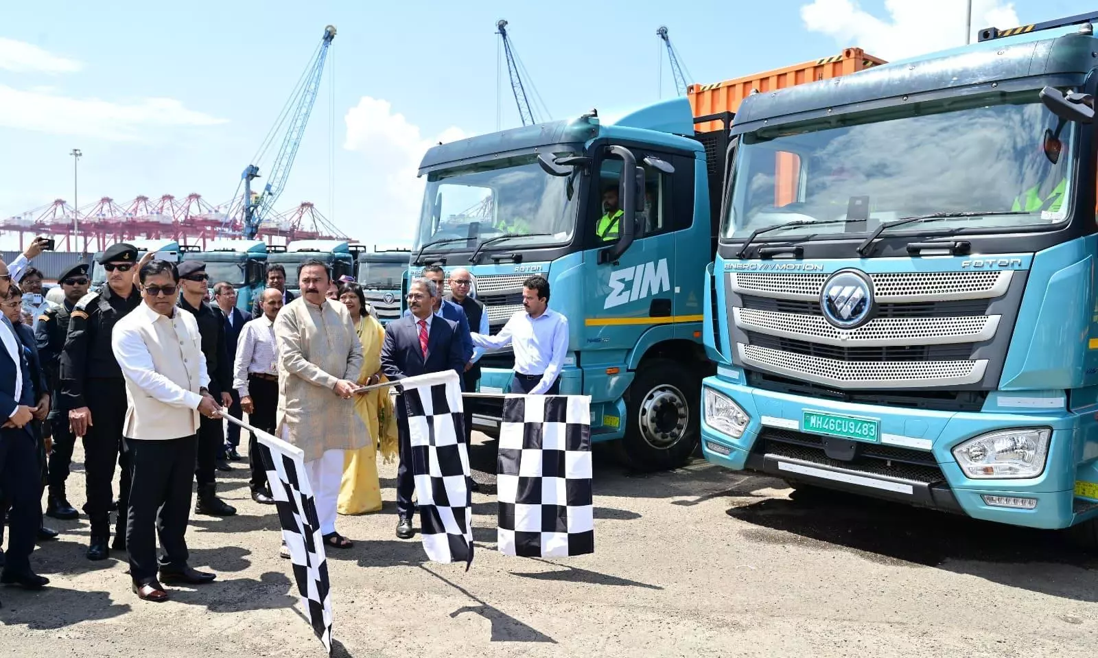 JNPA flags off new EV truck fleet to boost green logistics