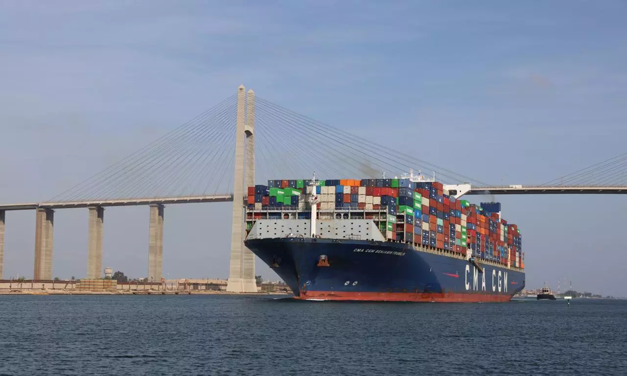 Suez Canal traffic resumes as CMA CGM Benjamin Franklin transits
