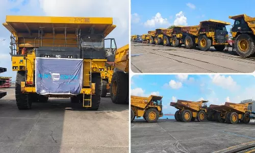 PYC Logistics ships four Caterpillar 777E trucks from India to Ghana PYC Logistics ships four Caterpillar 777E trucks from India to Ghana