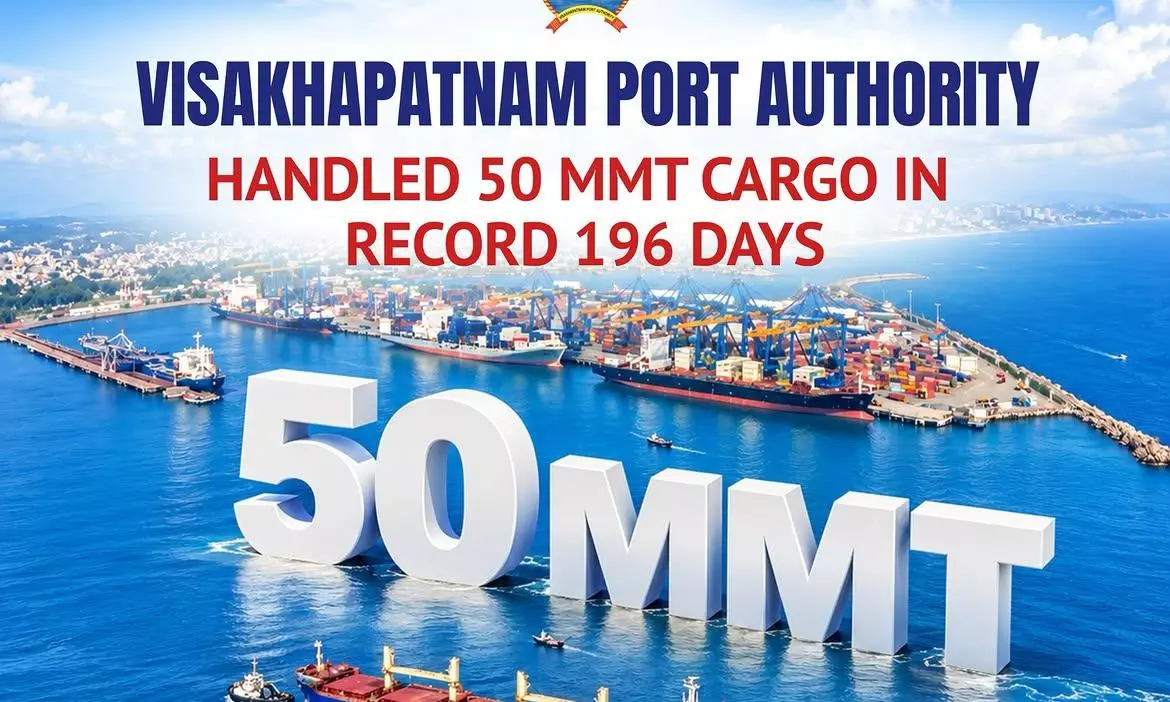 Visakhapatnam Port handles 50 million tonnes of cargo in 196 Days Visakhapatnam Port handles 50 million tonnes of cargo in 196 Days