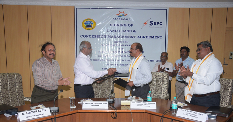 VO Chidambaranar Port signs Land Lease Agreement and Concession Management Agreement with SEPC Power VO Chidambaranar Port signs Land Lease Agreement and Concession Management Agreement with SEPC Power