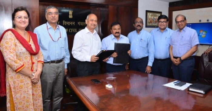 The annual performance contract was signed between Pradeep Singh Kharola, secretary (civil aviation) and Dr Guruprasad Mohapatra, chairman, AAI.
