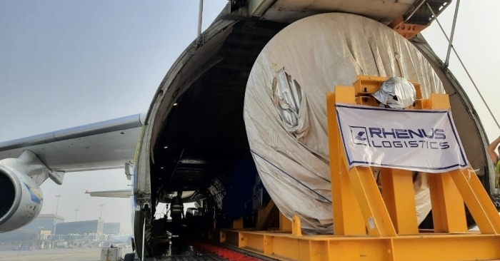 Antonov Airlines and Rhenus Projects Logistics USA completed the urgent transport from Ghana to India of a 54-tonne rotor used to generate power requiring immediate repairs