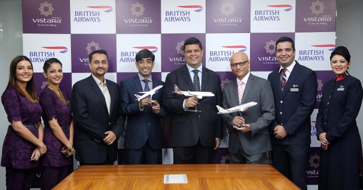 British Airways and Vistara cabin crew mark their first codeshare flight from India