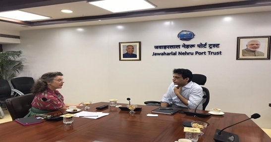 Sanjay Sethi, IAS, Chairman, JNPT and Ollestadhad a discussion on the key development taken by JNPT and Port of Oslo.