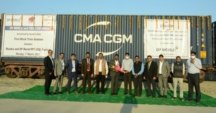 The fully loaded 90-TEU train was flagged off from Mundra port on February 27, 2021