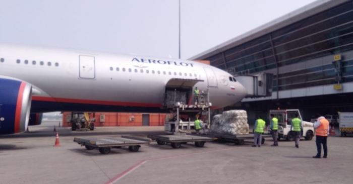The consignment was airlifted in the Aeroflot A333 (Flight SU 232) aircraft and reached New Delhi at 10:10 am.