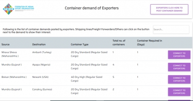 The e-module will help in the ground-level assessment of containers required in the country while simultaneously enabling the exporting community to negotiate competitive quotes for their requirements.