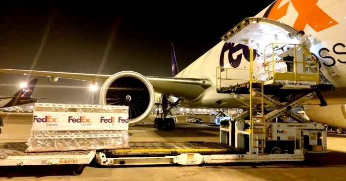 An initial shipment of 1,000 critically needed oxygen concentrators onboard a FedEx aircraft was delivered to New Delhi on Friday as part of a collective initiative by multinational companies.
