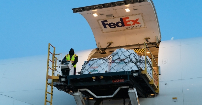 Oxygen concentrators, masks, and critical medical supplies are loaded onto a FedEx charter flight for delivery to New Delhi, India on May 15, 2021. (Photo: FedEx)