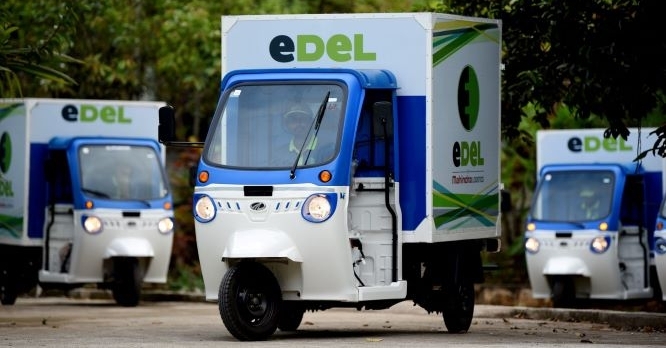 EDel by Mahindra Logistics is a last-mile delivery cargo service on electric vehicles. EDel provides multiple offerings, including package & trip-based services. (Photo: Mahindra Logistics)