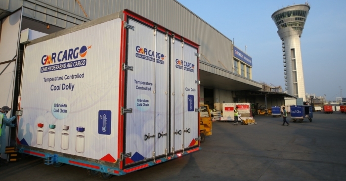 The terminal has introduced a unique temperature-controlled cool dolly to carry temperature-sensitive shipments from the terminal to the aircraft parking bay without risking exposure to the weather elements. The terminal has introduced a unique temperature-controlled cool dolly to carry temperature-sensitive shipments from the terminal to the aircraft parking bay without risking exposure to the weather elements.
