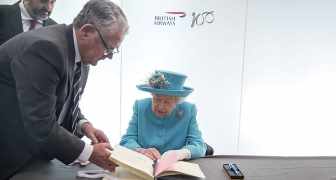 She visited British Airways’ museum, The Speedbird Centre, where she was shown artefacts and memorabilia relating to her many historic journeys.