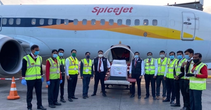 SpiceJet has carried India%u2019s first consignment of Covid vaccine today from Pune to Delhi.