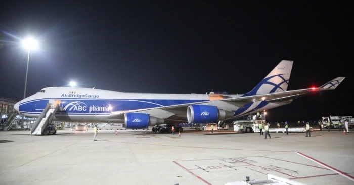 This is the single largest import shipment of Covid-19 vaccines handled in India till date. (Photo: GMR Hyderabad Air Cargo)