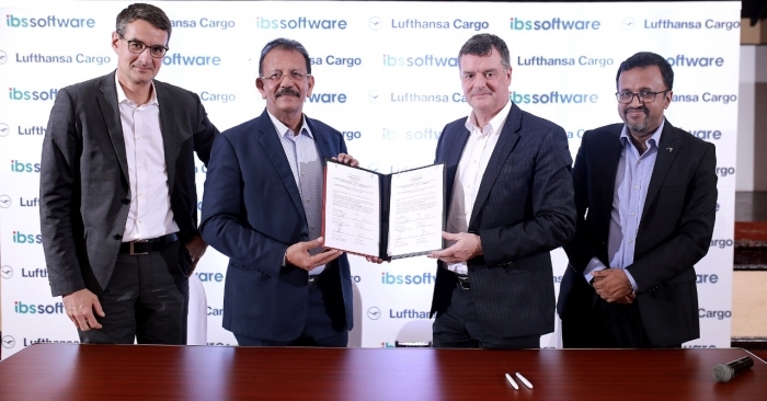 Caption: (L-R) Dr Jochen Gttelmann, Chief Information Officer, LCAG, V K Mathews, Founder and Executive Chairman, IBS, Dr Martin Schmitt, Chief Financial Officer and Labour Director, LCAG and Ashok Rajan, SVP & Head of Airline Cargo Services, IBS.