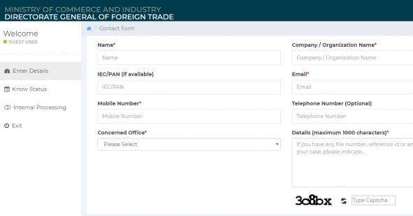 To send any supporting document or screenshot, use the email address dgftedi@nic.in by quoting the reference no. in the subject line of the email.