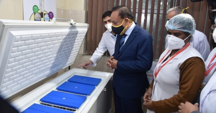 The union minister for health and family welfare Dr Harsh Vardhan visited two mock vaccination sites in Delhi to review the dry run drill for administering the Covid-19 vaccine.