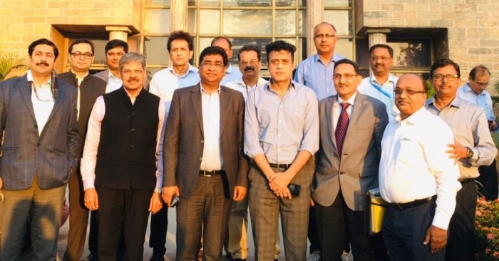 Railway Board chairman Vinod Kumar Yadav and JNPT chairman Sanjay Sethi IAS with other officials.
