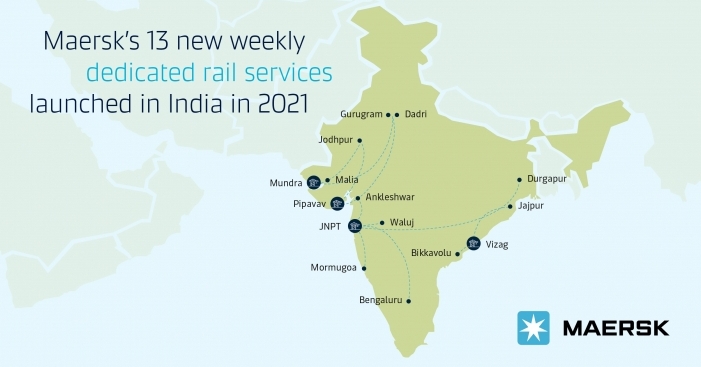 Maersk India records 43% growth in rail movement of containerised exports cargo in 2021