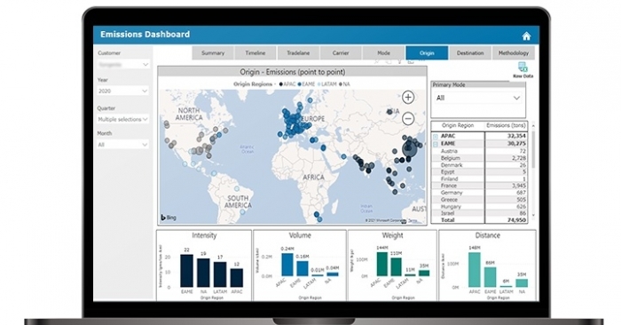 The Emissions Dashboard %u2013 a new Maersk digital tool - consolidates emissions data across all transport modes and carriers, enabling customers to set a baseline and uncover opportunities to optimize their emissions footprint.