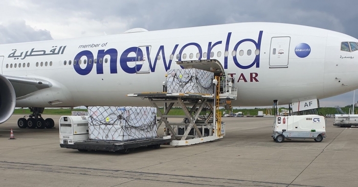 The 54-tonne shipment consisting of pneumococcal and varicella vaccines were flown from Brussels to Mumbai via the carrier%u2019s hub in Doha on two separate flights.