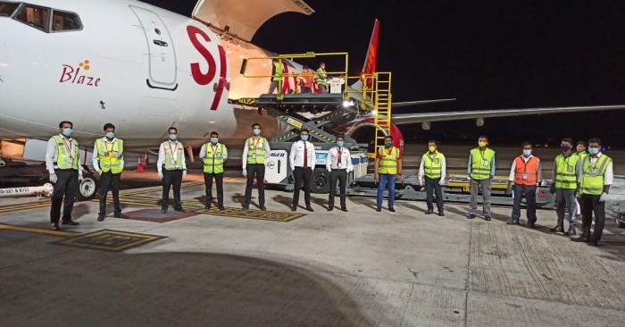 The airline deployed its Boeing 737 freighter aircraft for the assignment which departed for Bahrain late last night (May 1).