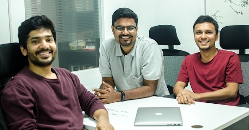 Co-founders of Porter Pranav Goel, Uttam Digga and Vikas Choudhary
